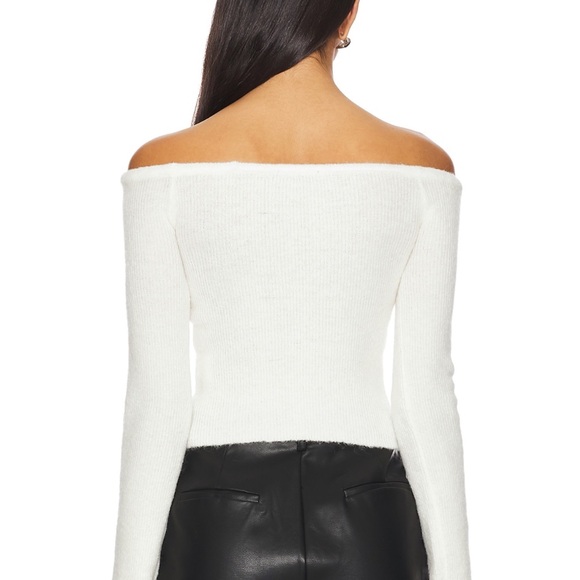 Majorelle Leonie Off Shoulder Sweater in White - Picture 2 of 2